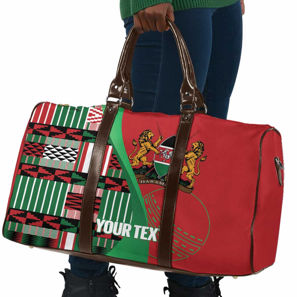 Custom Kenya Cricket Travel Bag Come On Simbas Kente Pattern