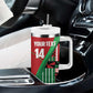Custom Kenya Cricket Tumbler With Handle Simbas African Kente - African Pride