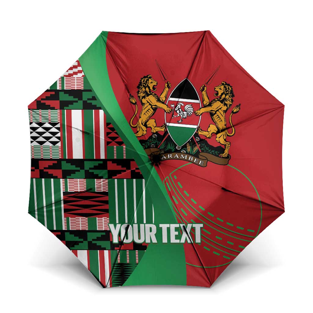 Custom Kenya Cricket Umbrella Come On Simbas Kente Pattern