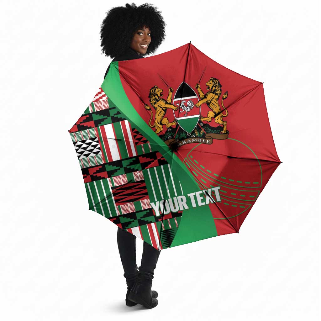 Custom Kenya Cricket Umbrella Come On Simbas Kente Pattern