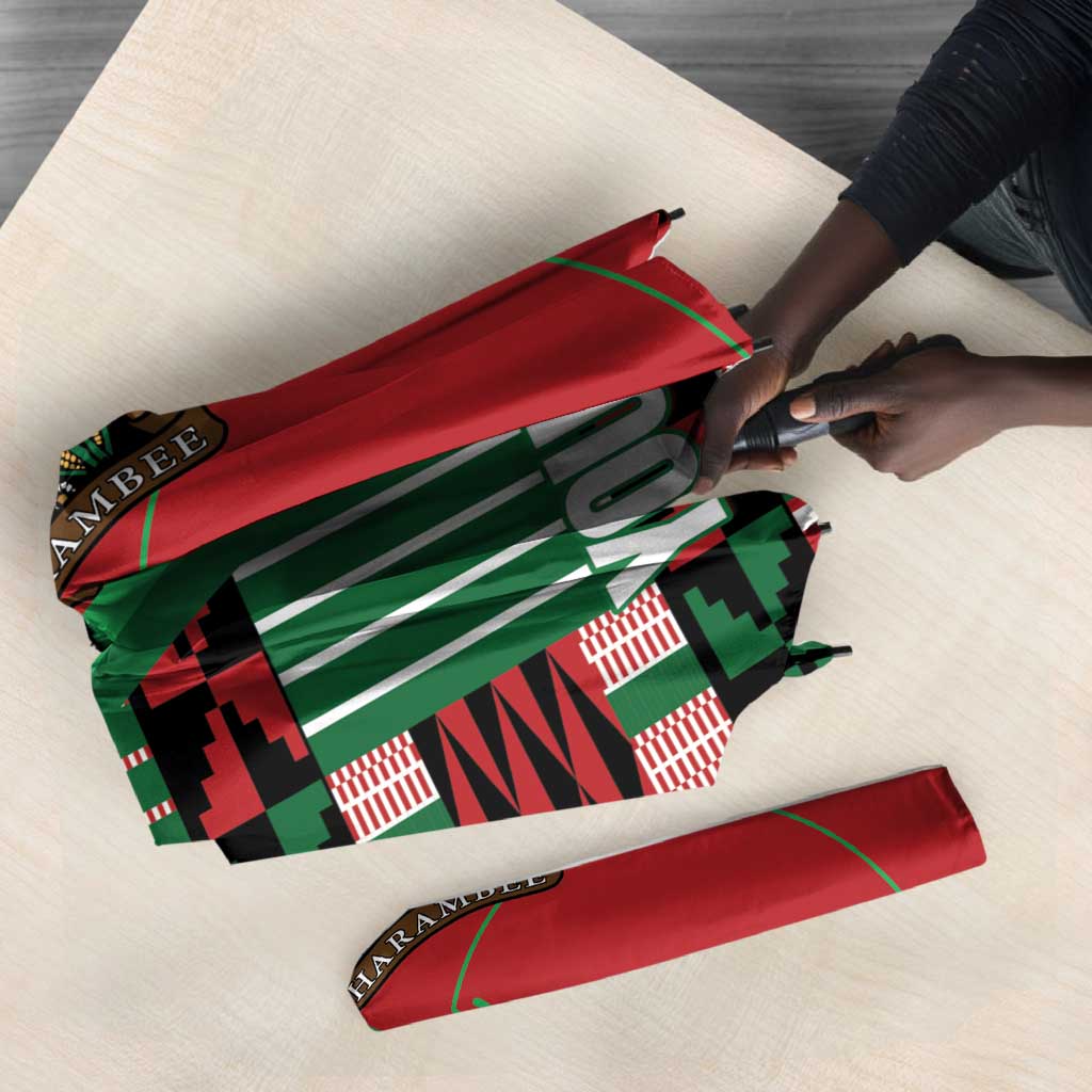 Custom Kenya Cricket Umbrella Come On Simbas Kente Pattern