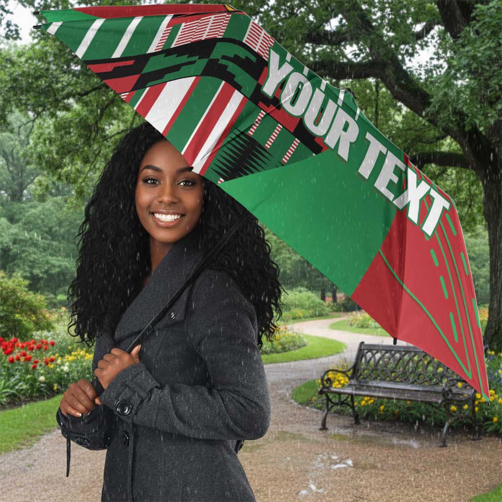 Custom Kenya Cricket Umbrella Come On Simbas Kente Pattern