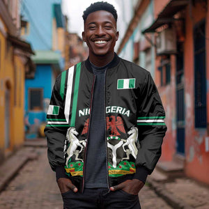 Nigeria Bomber Jacket Nigeria Coat Of Arms Simple Style