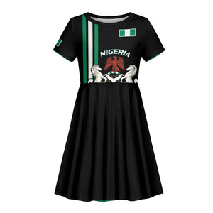 Nigeria Kid Short Sleeve Dress Nigeria Coat Of Arms Simple Style