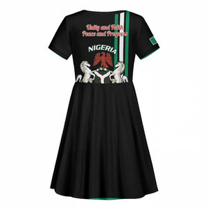 Nigeria Kid Short Sleeve Dress Nigeria Coat Of Arms Simple Style