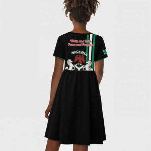 Nigeria Kid Short Sleeve Dress Nigeria Coat Of Arms Simple Style