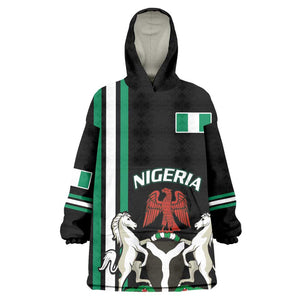 Nigeria KId Wearable Blanket Hoodie Nigeria Coat Of Arms Simple Style