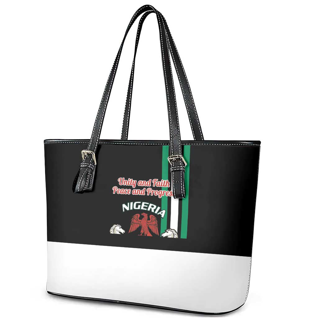 Nigeria Leather Tote Bag Nigeria Coat Of Arms Simple Style