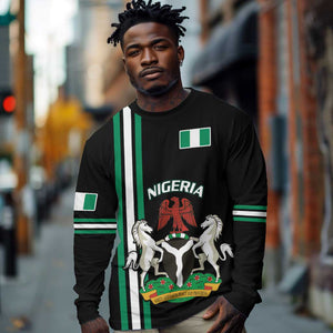 Nigeria Long Sleeve Shirt Nigeria Coat Of Arms Simple Style LT14