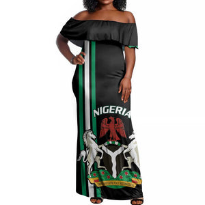 Nigeria Off Shoulder Maxi Dress Nigeria Coat Of Arms Simple Style