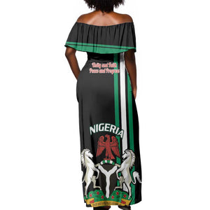 Nigeria Off Shoulder Maxi Dress Nigeria Coat Of Arms Simple Style