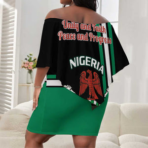 Nigeria Off Shoulder Short Dress Nigeria Coat Of Arms Simple Style LT14