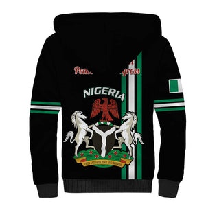 Nigeria Sherpa Hoodie Nigeria Coat Of Arms Simple Style