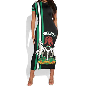 Nigeria Short Sleeve Bodycon Dress Nigeria Coat Of Arms Simple Style