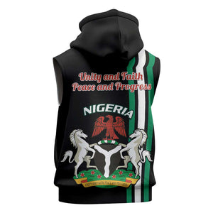 Nigeria Sleeveless Hoodie Nigeria Coat Of Arms Simple Style - African Pride