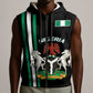 Nigeria Sleeveless Zip Hoodie Nigeria Coat Of Arms Simple Style - African Pride
