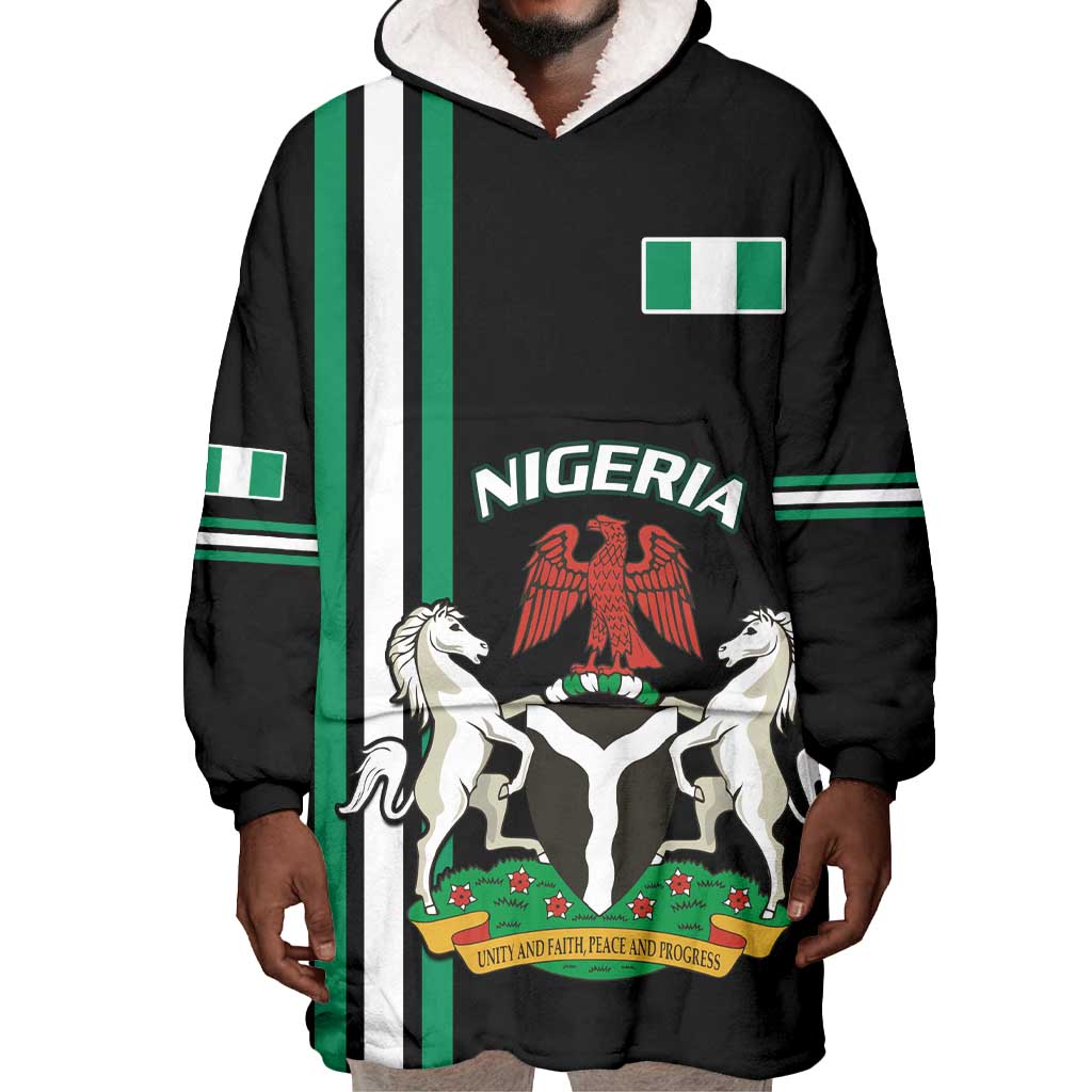 Nigeria Wearable Blanket Hoodie Nigeria Coat Of Arms Simple Style