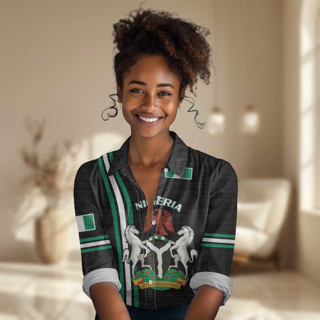 Nigeria Women Casual Shirt Nigeria Coat Of Arms Simple Style