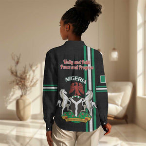 Nigeria Women Casual Shirt Nigeria Coat Of Arms Simple Style