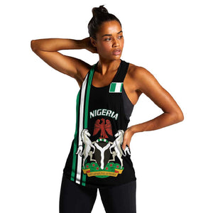 Nigeria Women Racerback Tank Nigeria Coat Of Arms Simple Style