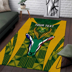 Custom South Africa Rugby Area Rug Go Springboks Kente With Bokke