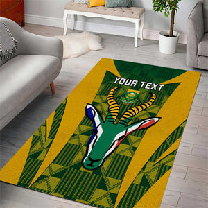 Custom South Africa Rugby Area Rug Go Springboks Kente With Bokke