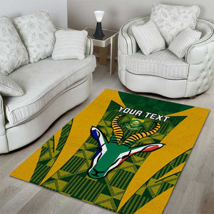 Custom South Africa Rugby Area Rug Go Springboks Kente With Bokke