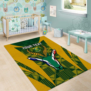 Custom South Africa Rugby Area Rug Go Springboks Kente With Bokke