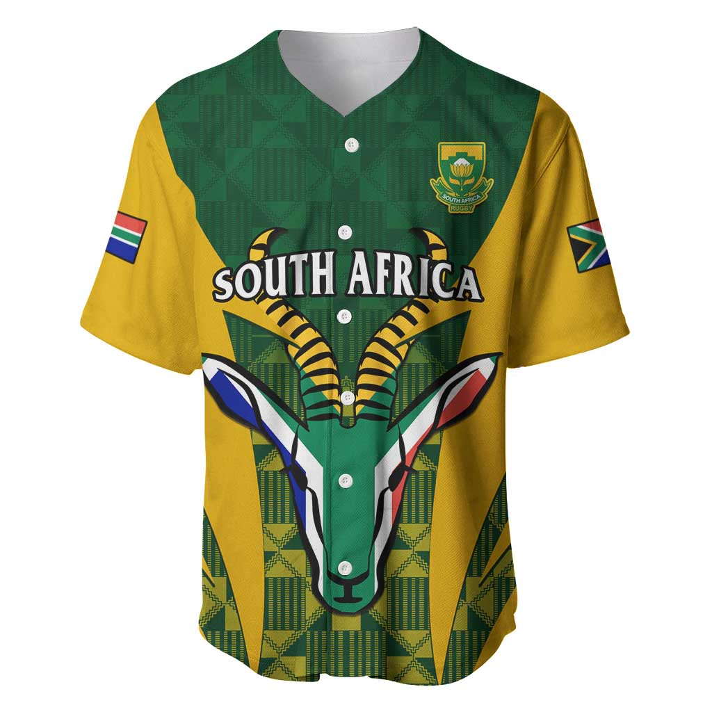 Custom South Africa Rugby Baseball Jersey Go Springboks Kente With Bokke