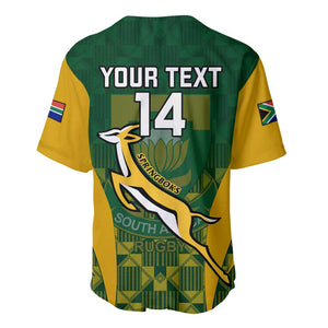 Custom South Africa Rugby Baseball Jersey Go Springboks Kente With Bokke