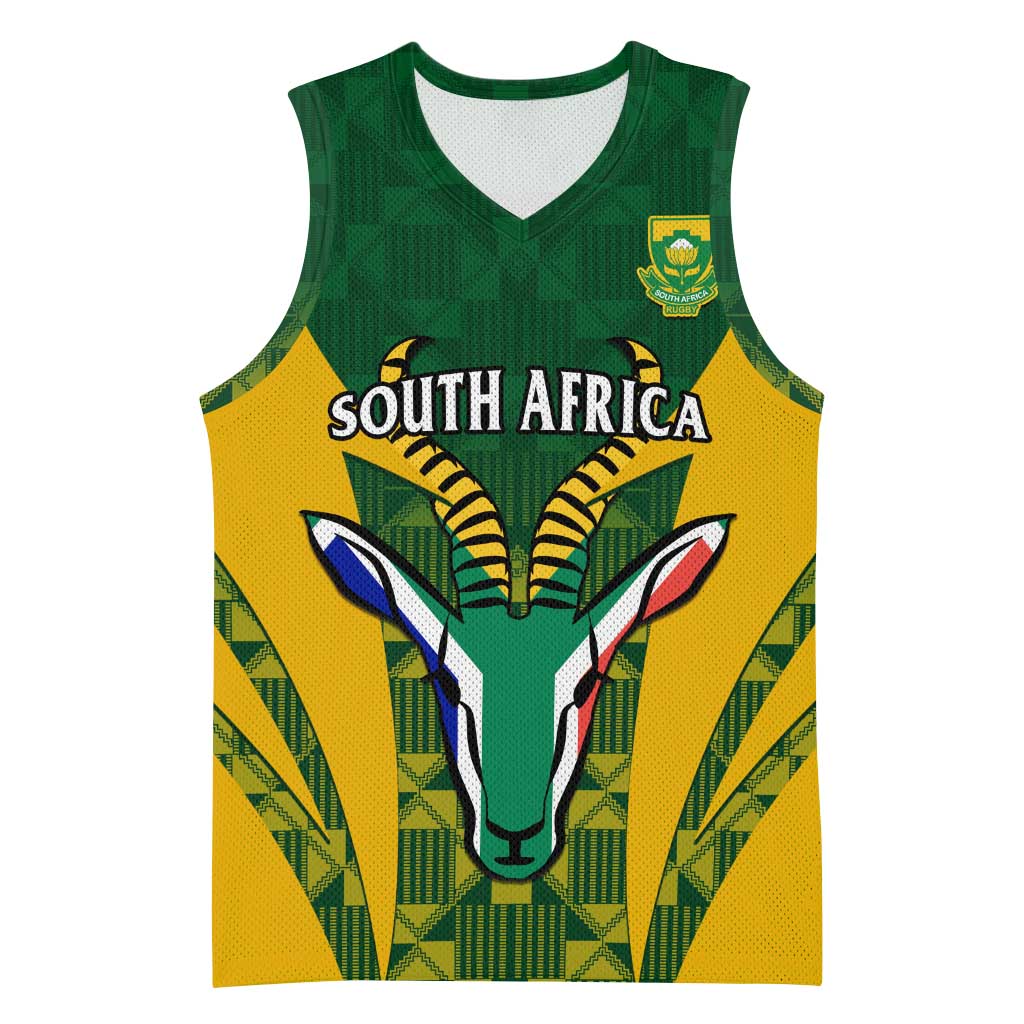 Custom South Africa Rugby Basketball Jersey Go Springboks Kente With Bokke LT14