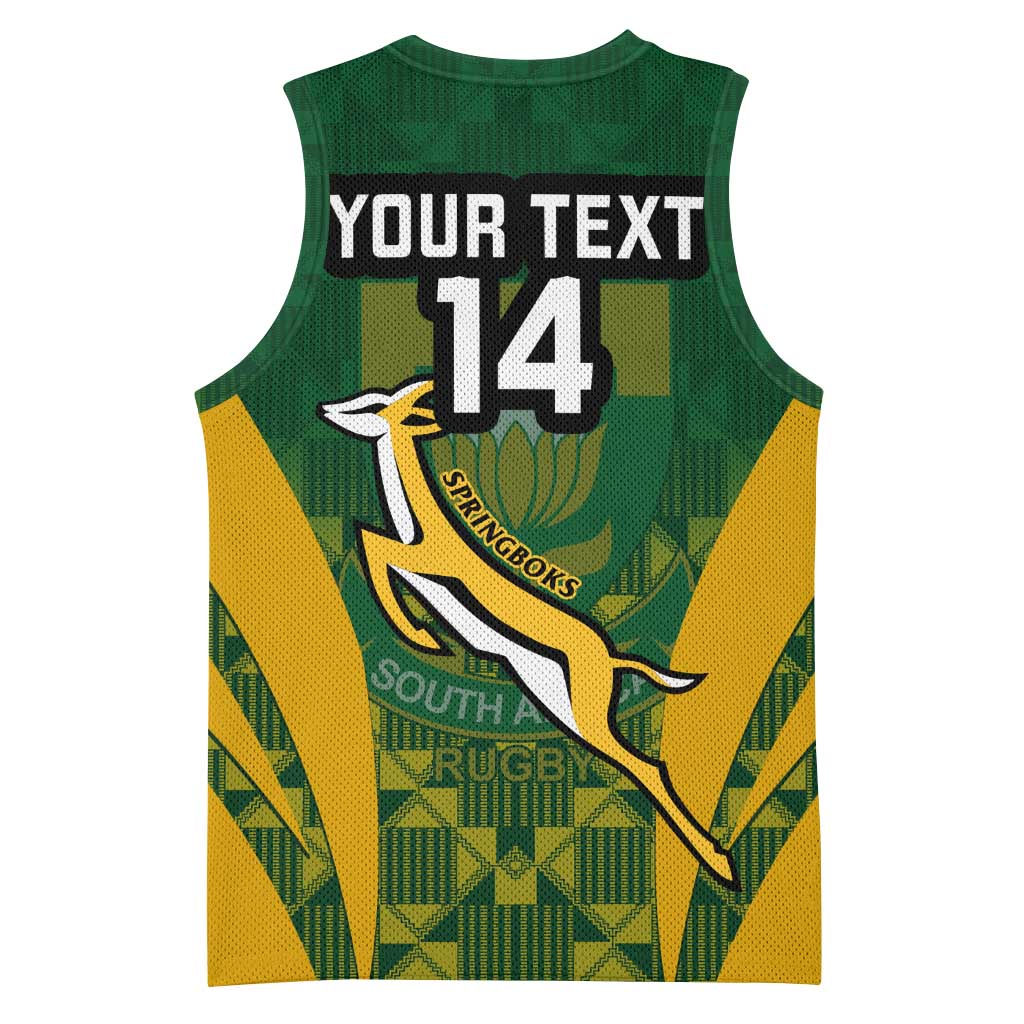 Custom South Africa Rugby Basketball Jersey Go Springboks Kente With Bokke LT14