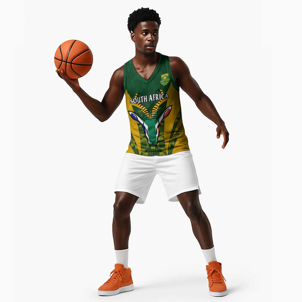 Custom South Africa Rugby Basketball Jersey Go Springboks Kente With Bokke LT14