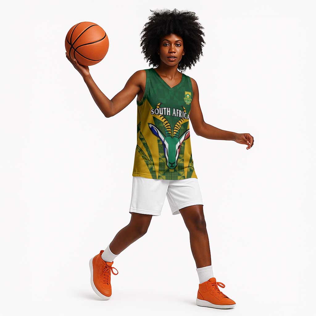 Custom South Africa Rugby Basketball Jersey Go Springboks Kente With Bokke LT14