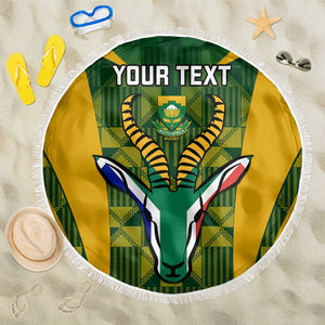 Custom South Africa Rugby Beach Blanket Go Springboks Kente With Bokke