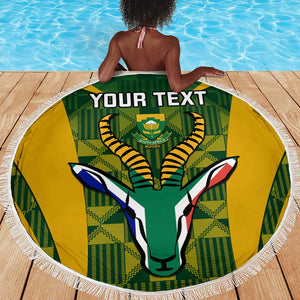 Custom South Africa Rugby Beach Blanket Go Springboks Kente With Bokke