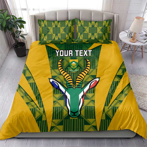 Custom South Africa Rugby Bedding Set Go Springboks Kente With Bokke