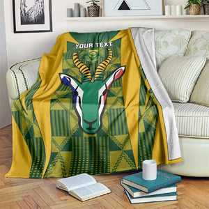 Custom South Africa Rugby Blanket Go Springboks Kente With Bokke