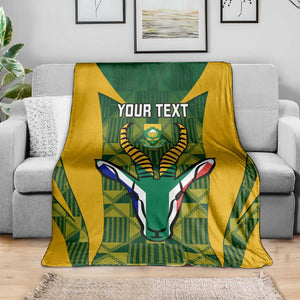 Custom South Africa Rugby Blanket Go Springboks Kente With Bokke