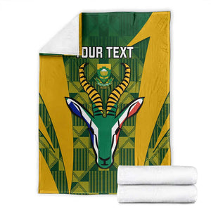 Custom South Africa Rugby Blanket Go Springboks Kente With Bokke