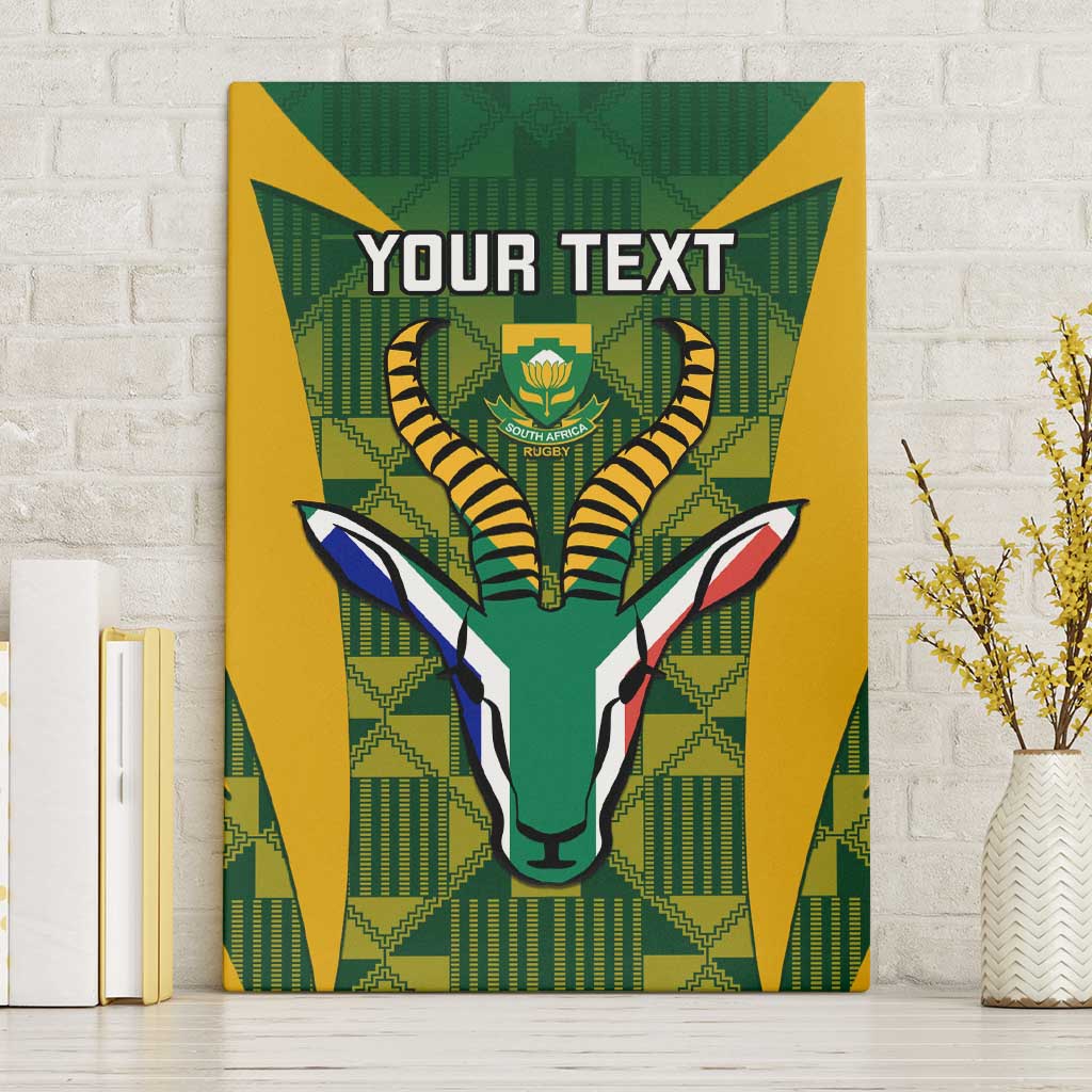 Custom South Africa Rugby Canvas Wall Art Go Springboks Kente With Bokke