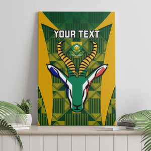 Custom South Africa Rugby Canvas Wall Art Go Springboks Kente With Bokke