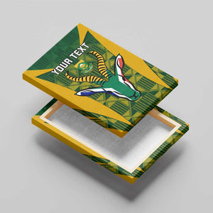 Custom South Africa Rugby Canvas Wall Art Go Springboks Kente With Bokke