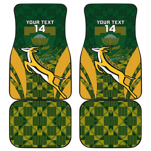 Custom South Africa Rugby Car Mats Go Springboks Kente With Bokke