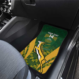 Custom South Africa Rugby Car Mats Go Springboks Kente With Bokke