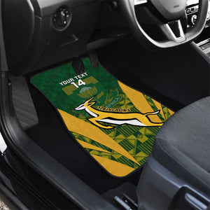 Custom South Africa Rugby Car Mats Go Springboks Kente With Bokke