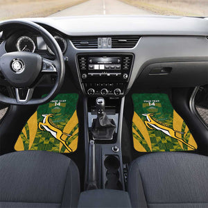 Custom South Africa Rugby Car Mats Go Springboks Kente With Bokke