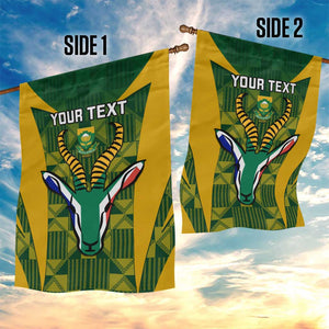 Custom South Africa Rugby Garden Flag Go Springboks Kente With Bokke