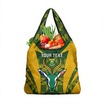 Custom South Africa Rugby Grocery Bag Go Springboks Kente With Bokke