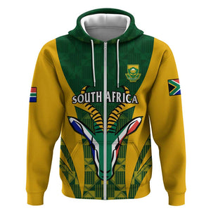 Custom South Africa Rugby Hoodie Go Springboks Kente With Bokke